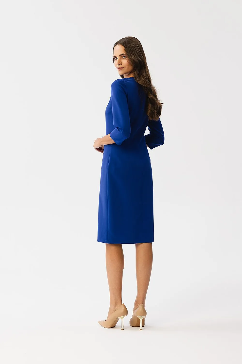 Elegant Draped Midi Dress