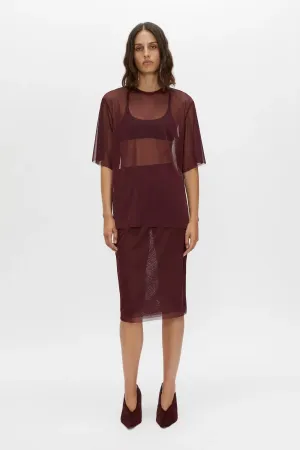 Enigma Sheer Top | Burgundy