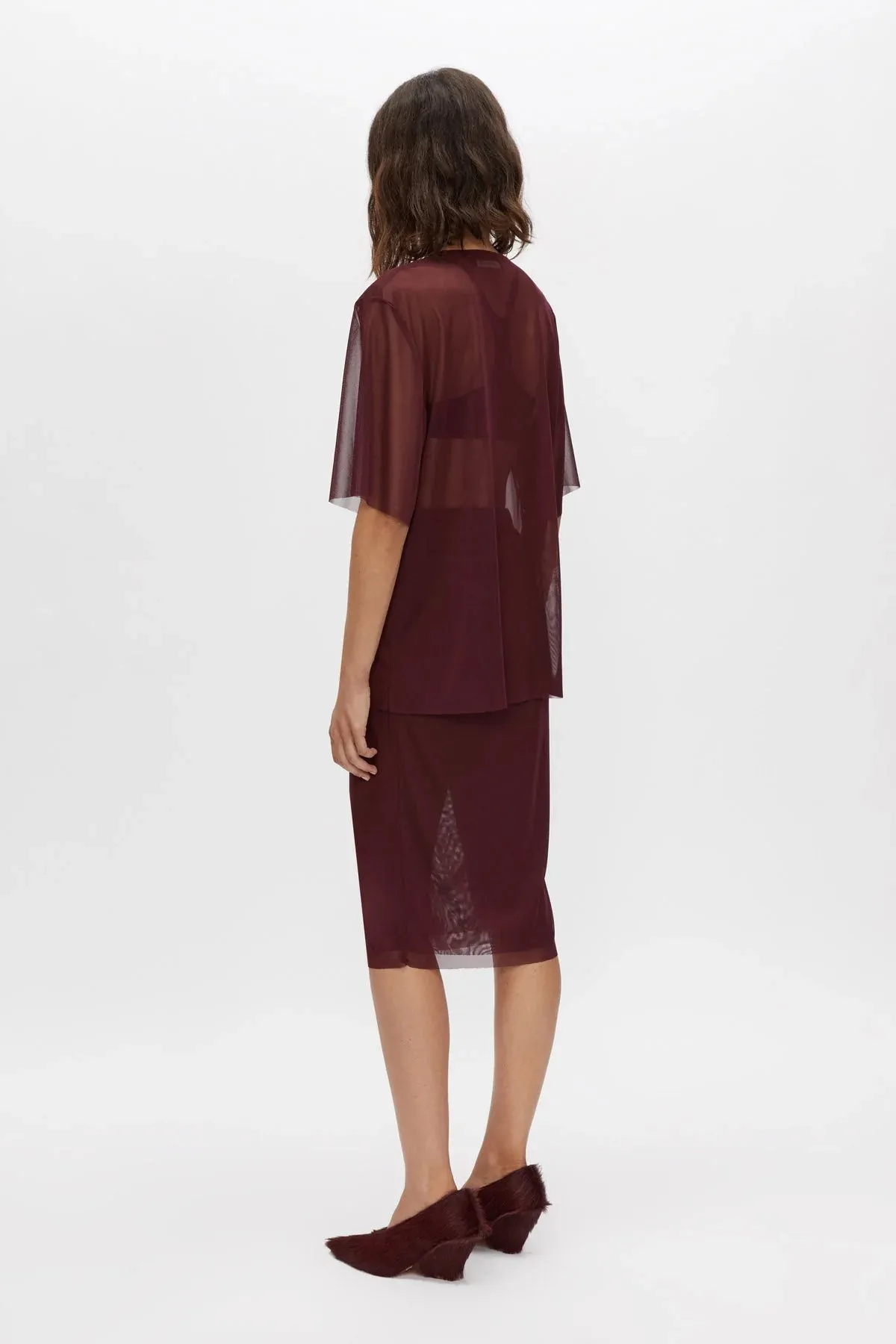 Enigma Sheer Top | Burgundy