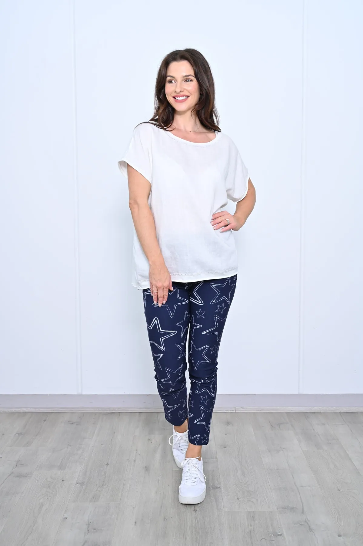 Eve Navy Star Stretch Pant