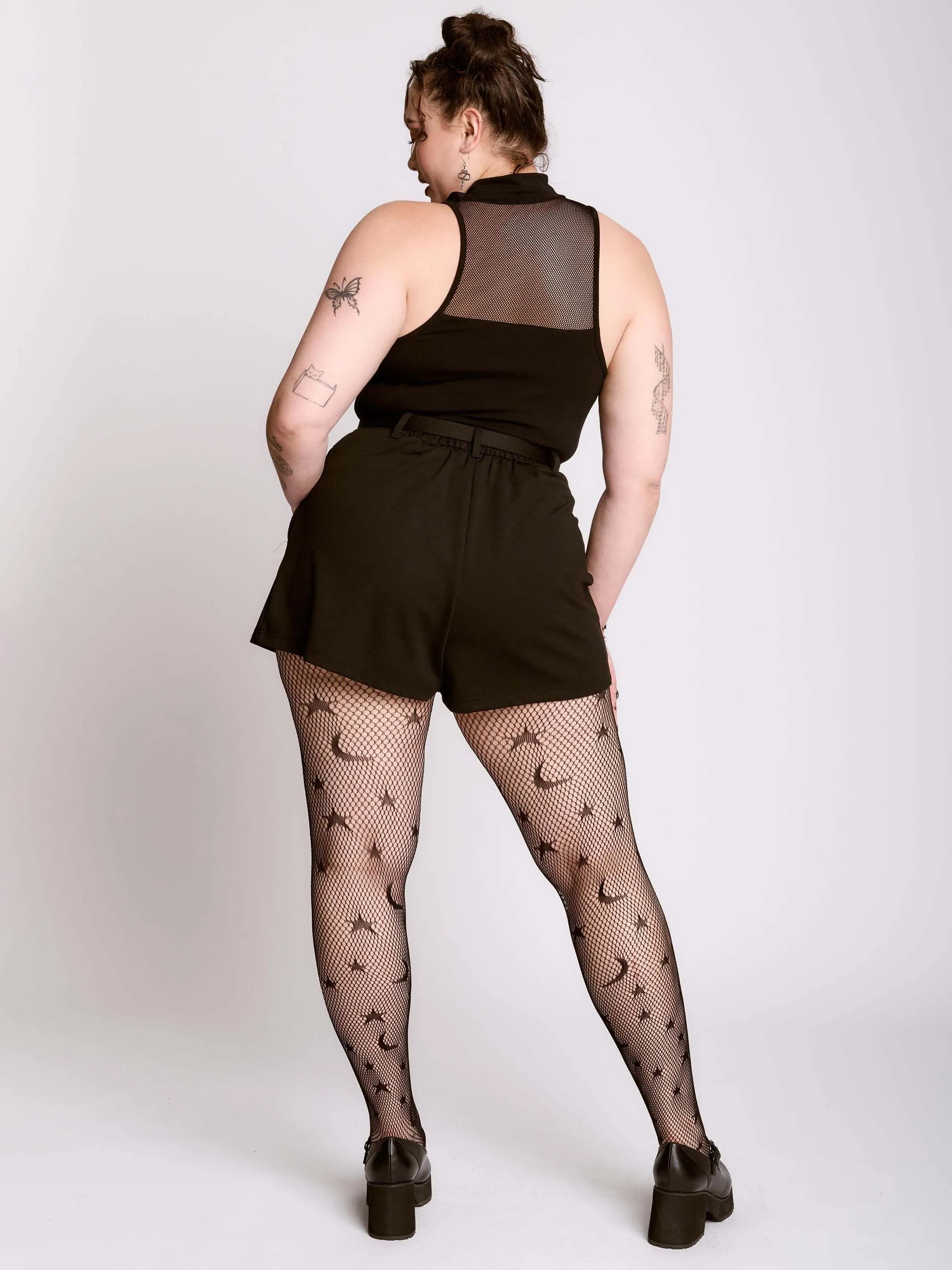 Fishnet Mock Neck Tank