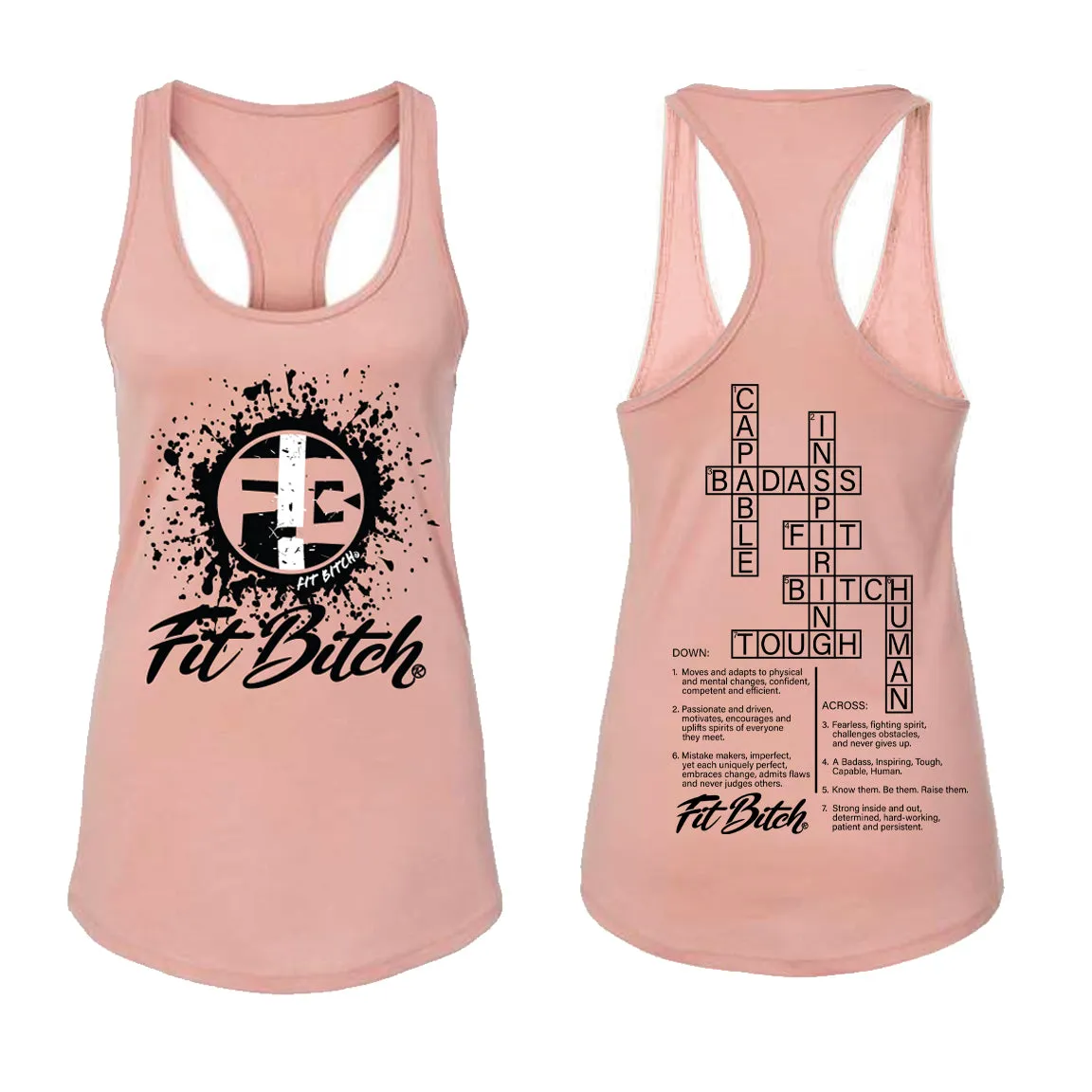 Fit Bitch Crossword - Racerback Tank