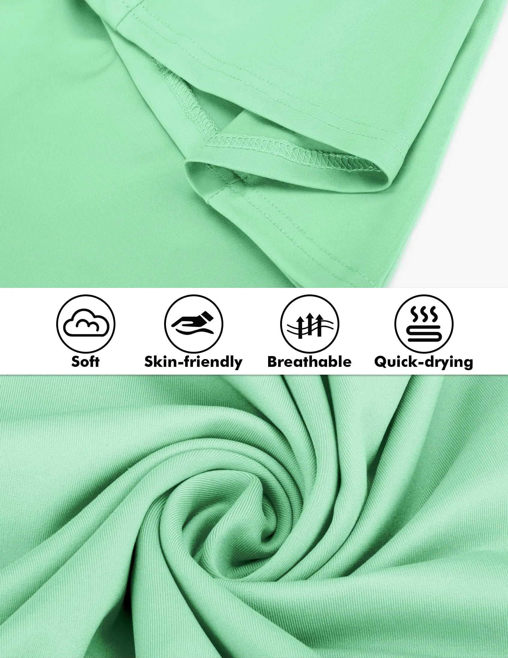 FKEEP Women's Golf Tennis Dress V-Neck with Shorts and Pocket Workout Athletic Dresses (Light Green, XL)