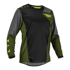 Fly Racing 2023 Kinetic Jet Jersey - Black / Olive Green / Hi-Vis
