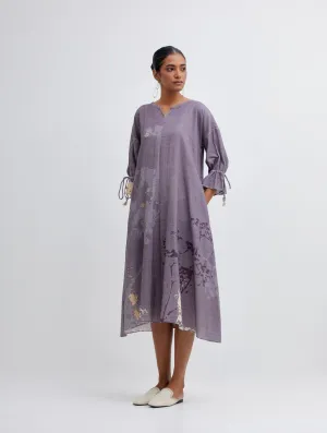 Foliage Purple Long Dress