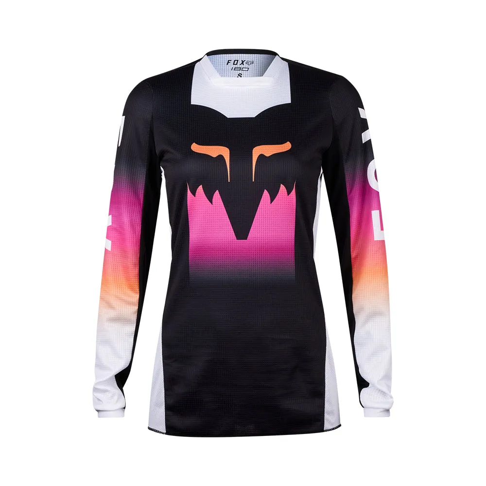 FOX WOMENS 180 FLORA JERSEY [BLACK/PINK]