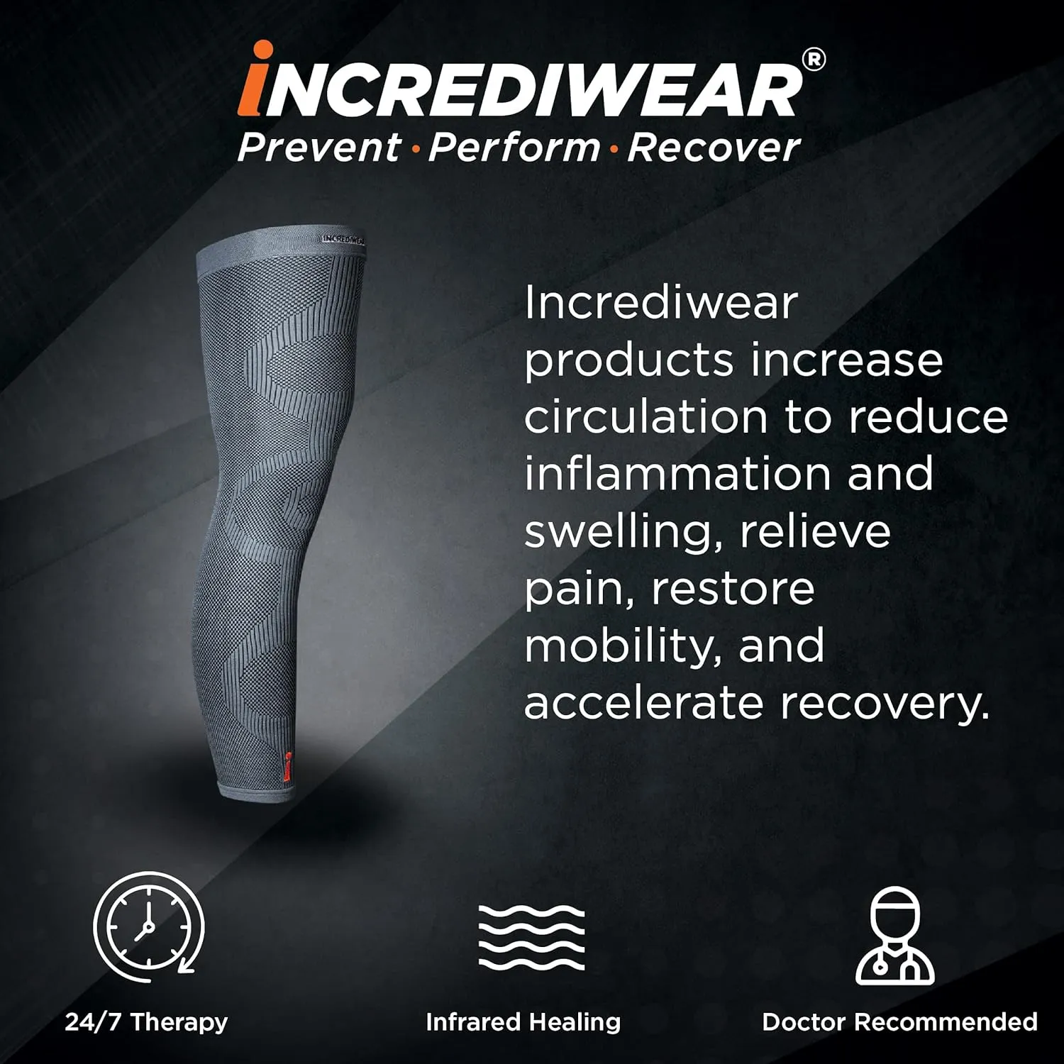 Full Length Long Leg Sleeve for Leg Pain Relief & Muscle Recovery,