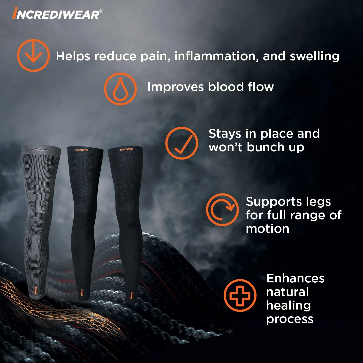 Full Length Long Leg Sleeve for Leg Pain Relief & Muscle Recovery,