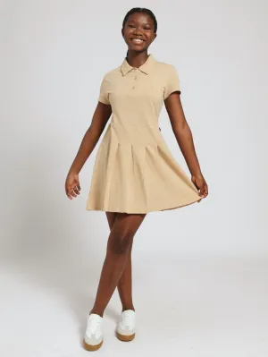 Girls Golfer Tennis Dress - Stone