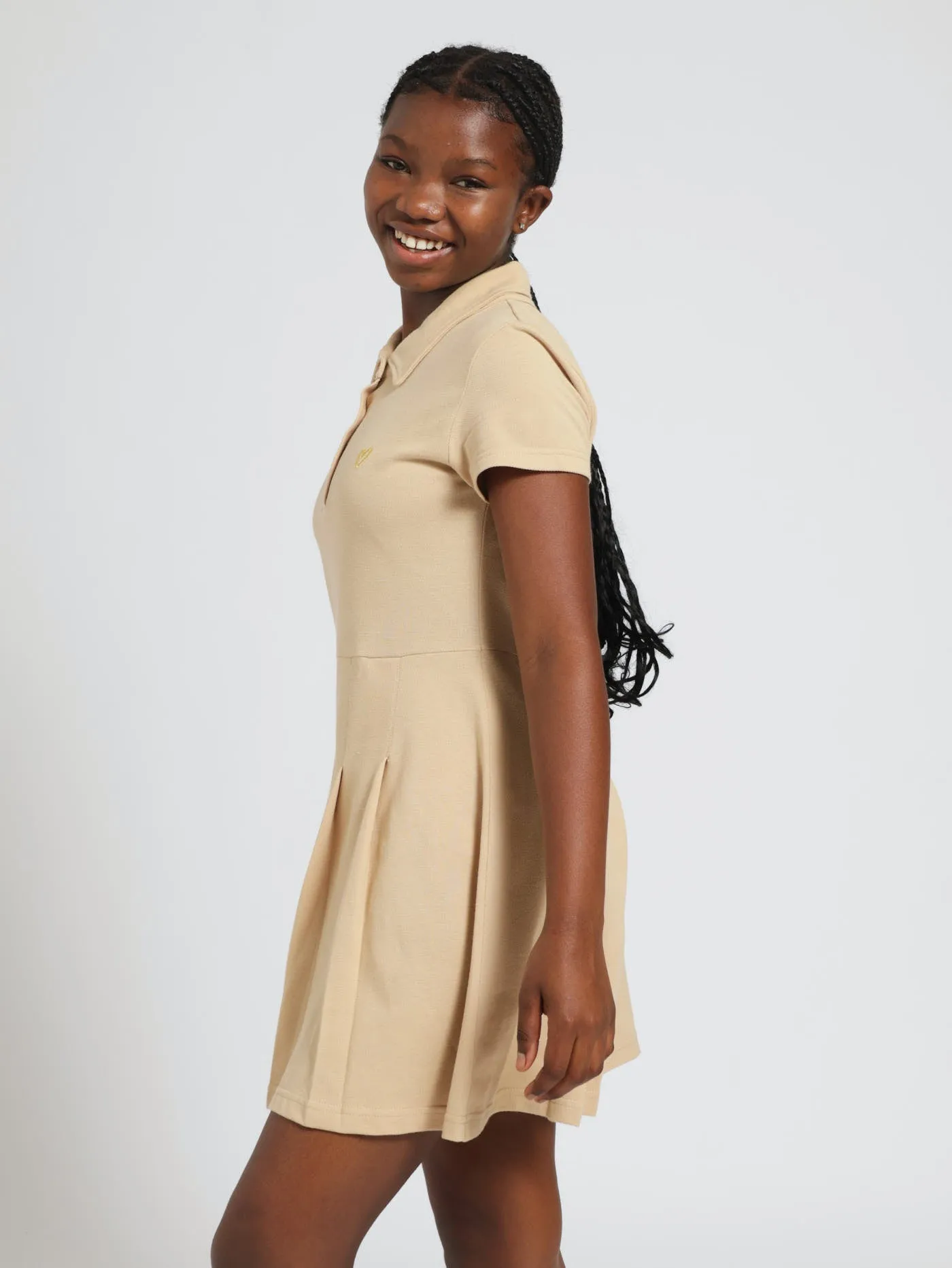 Girls Golfer Tennis Dress - Stone