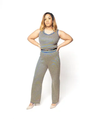 Gold Striped Knit Pants