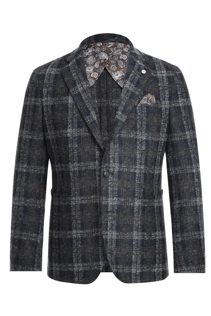 Grey Windowpane Sports Jacket