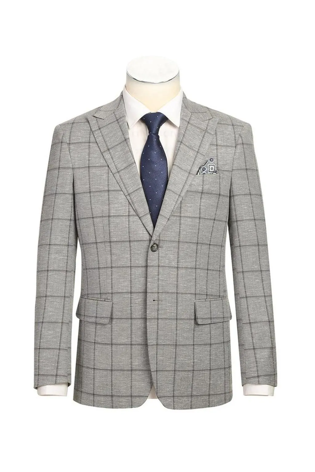 Grey Windowpane Sports Jacket