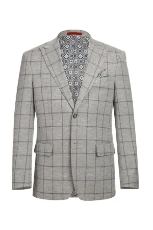 Grey Windowpane Sports Jacket