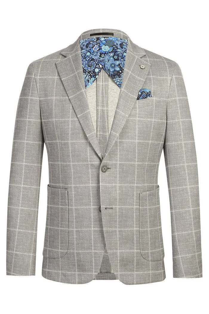 Grey Windowpane Sports Jacket