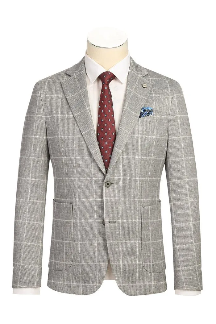 Grey Windowpane Sports Jacket