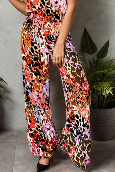 Hazel Blues® |  Tied Printed Mock Neck Top and Pants Set