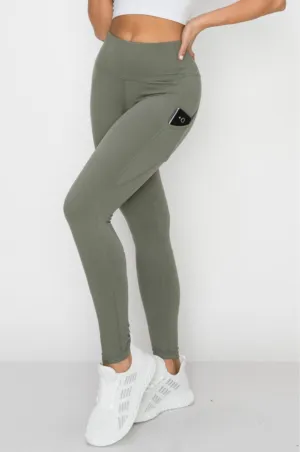 High Waist Sage Yoga Tights with Pockets