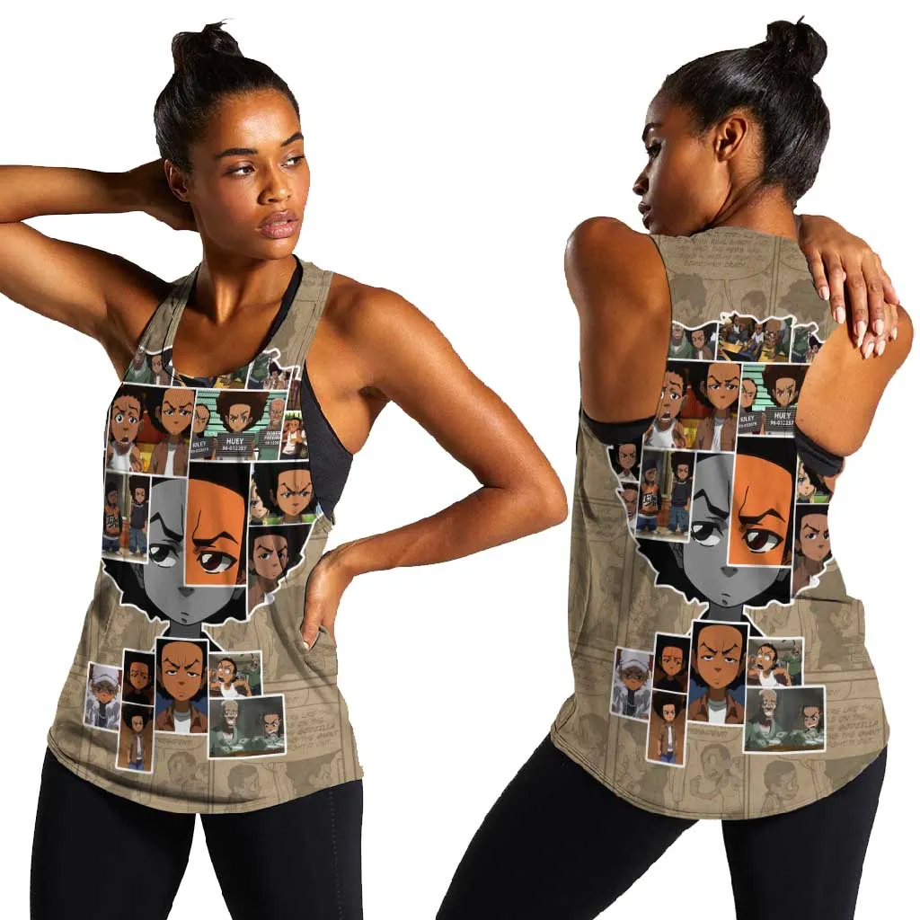Honoring Huey Freeman - African American Women Racerback Tank DT02