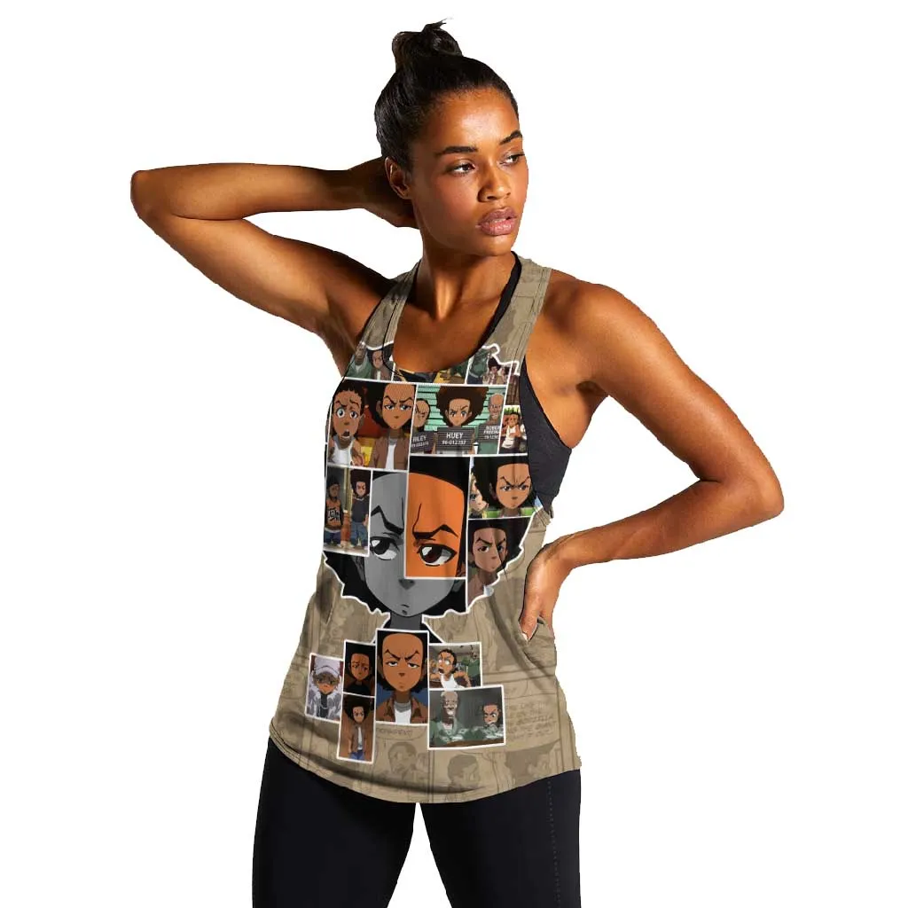 Honoring Huey Freeman - African American Women Racerback Tank DT02
