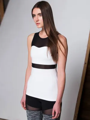 ILLUSION TANK, WHITE/BLACK MESH