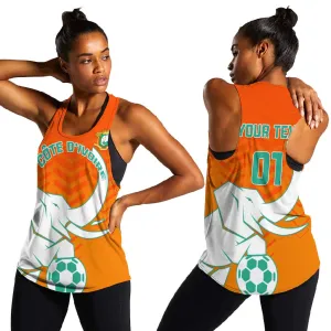 Ivory Coast Football Women Racerback Tank - Go Les Elephants LT01