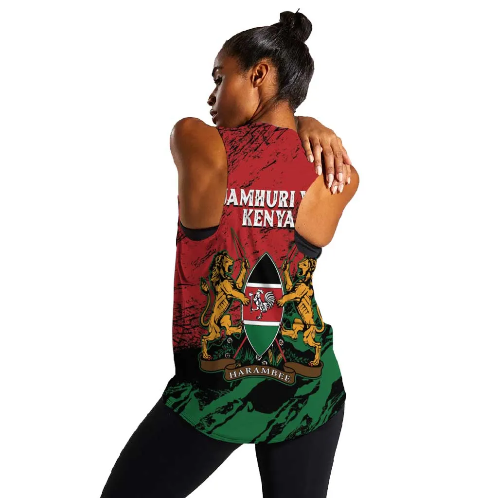 Jamhuri Ya Kenya Women Racerback Tank African Lion - Coat Of Arms LT15