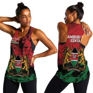 Jamhuri Ya Kenya Women Racerback Tank African Lion - Coat Of Arms LT15