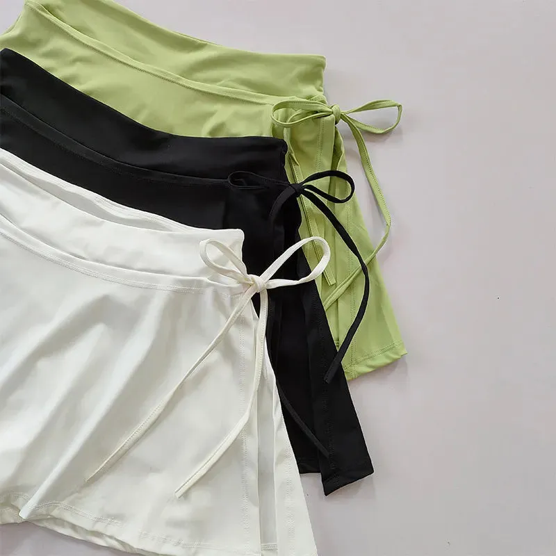 JazzHer Y2K casual Sports Skirt Badminton Tennis Half-body Skirt Pants side slits Yoga Sunlight sporty girls aesthetic comfortable Skirt