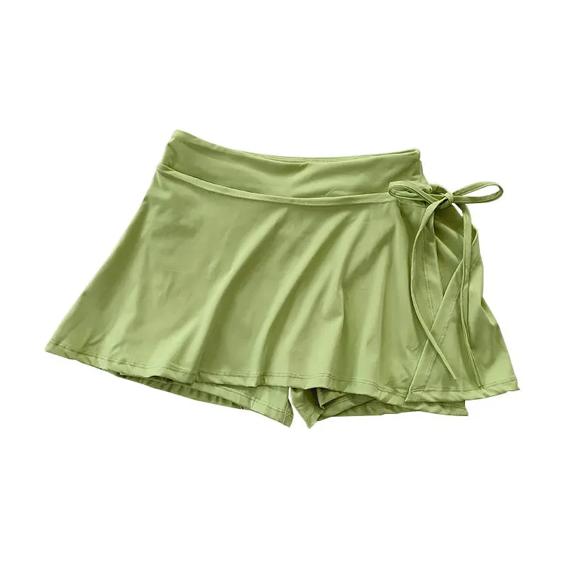 JazzHer Y2K casual Sports Skirt Badminton Tennis Half-body Skirt Pants side slits Yoga Sunlight sporty girls aesthetic comfortable Skirt