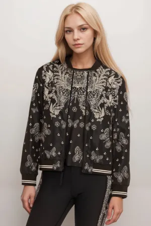 Johnny Was Black Bee Active Drop Shoulder Bomber Jacket A3724-8