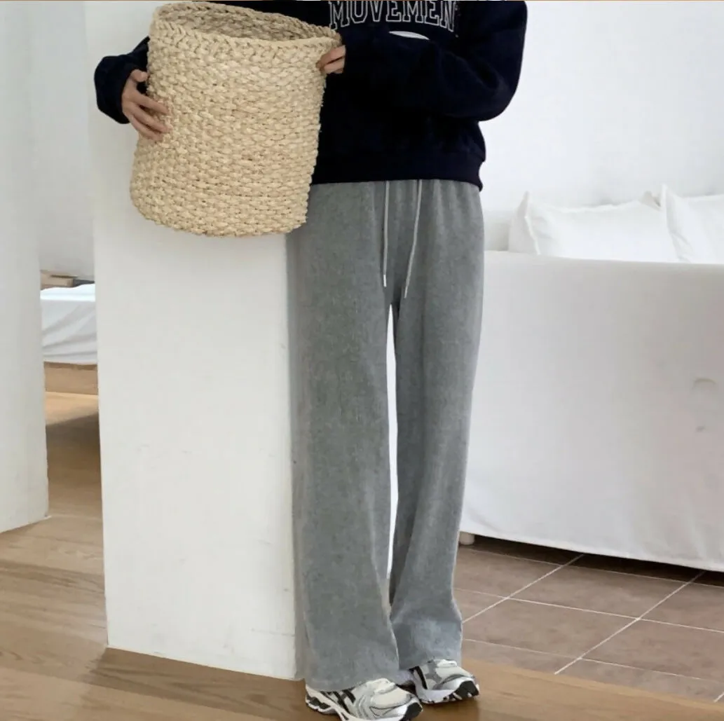 [Joslin]VELOUR RIBBED PANTS