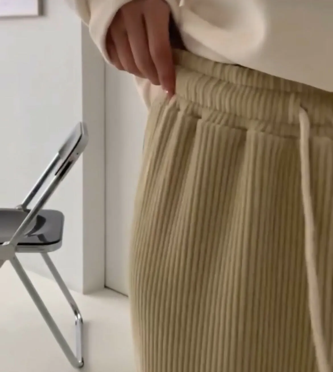 [Joslin]VELOUR RIBBED PANTS