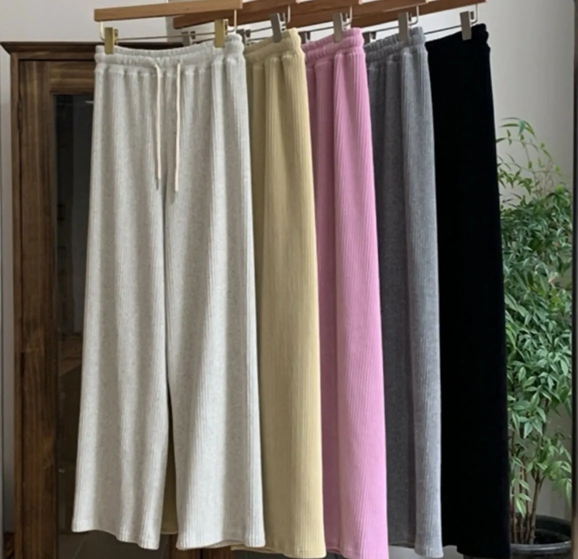 [Joslin]VELOUR RIBBED PANTS