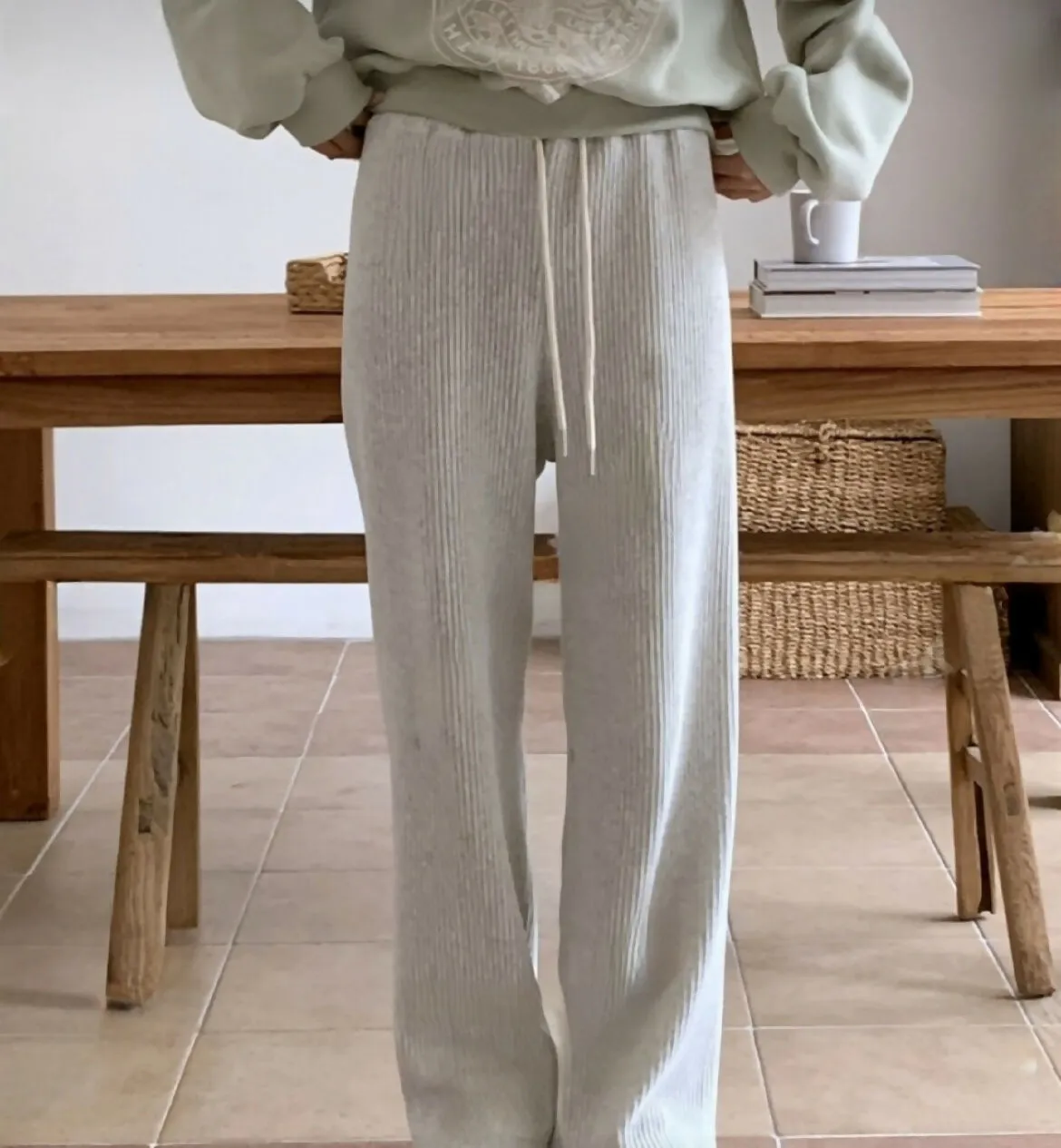 [Joslin]VELOUR RIBBED PANTS