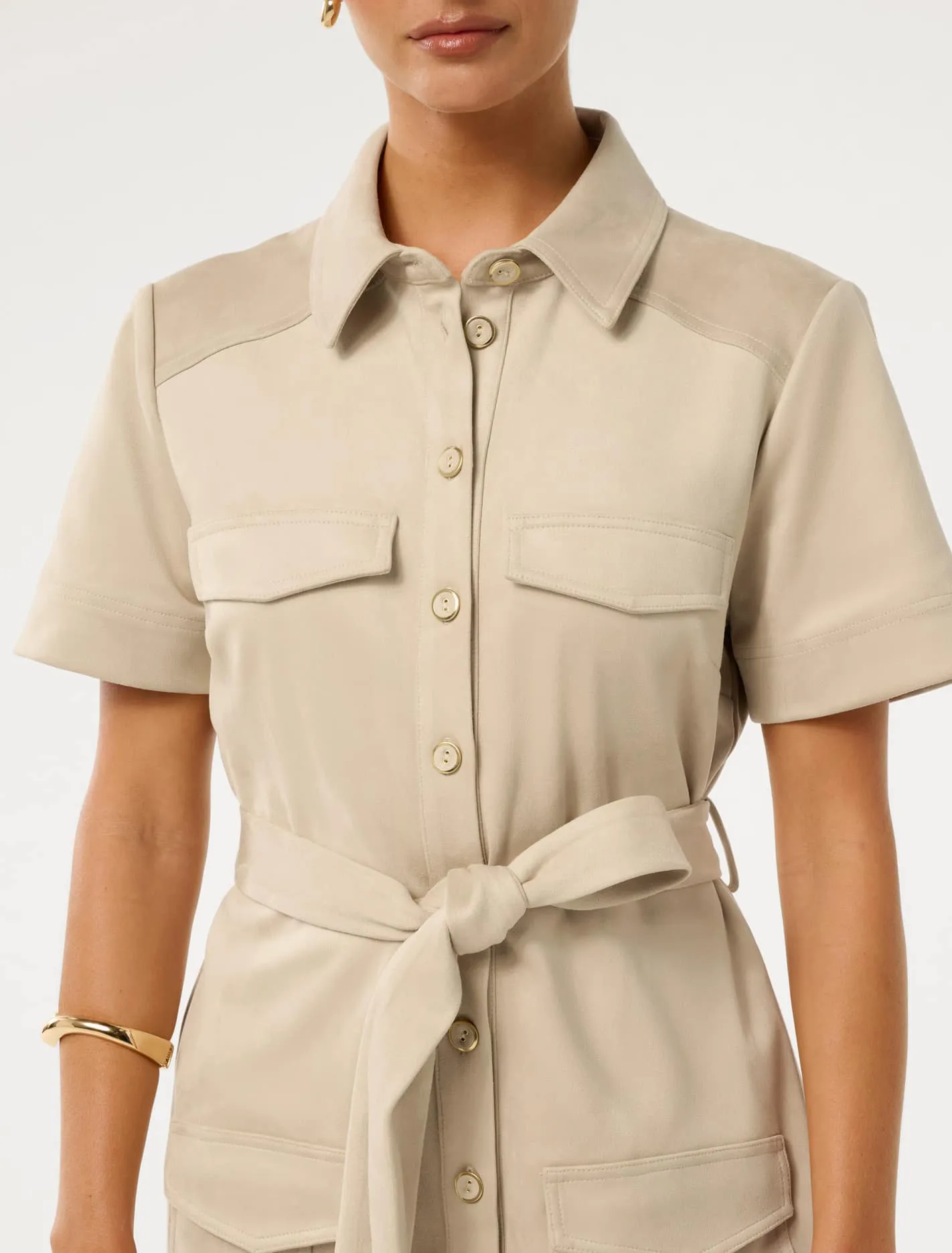 Jupiter Petite Utility Suede Mini Dress