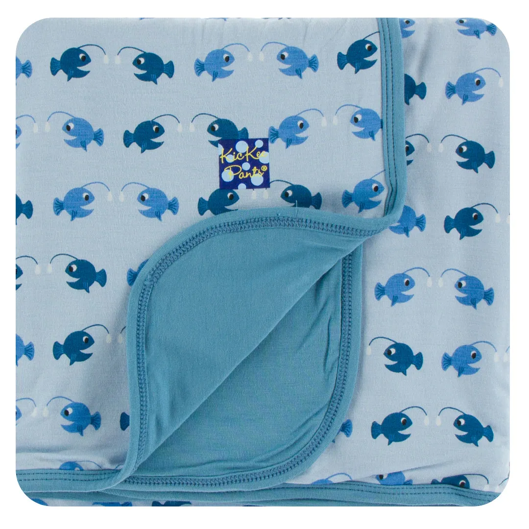 KicKee Pants Pond Angler Fish Stroller Blanket