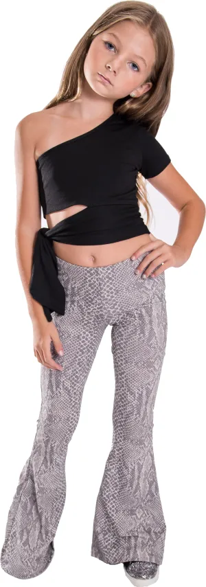 Kids Snake Print Bell Bottom Pants