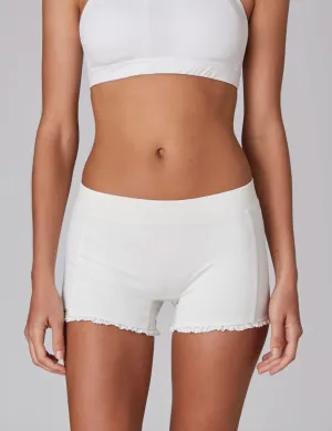LACE TRIM SHORT - WHITE