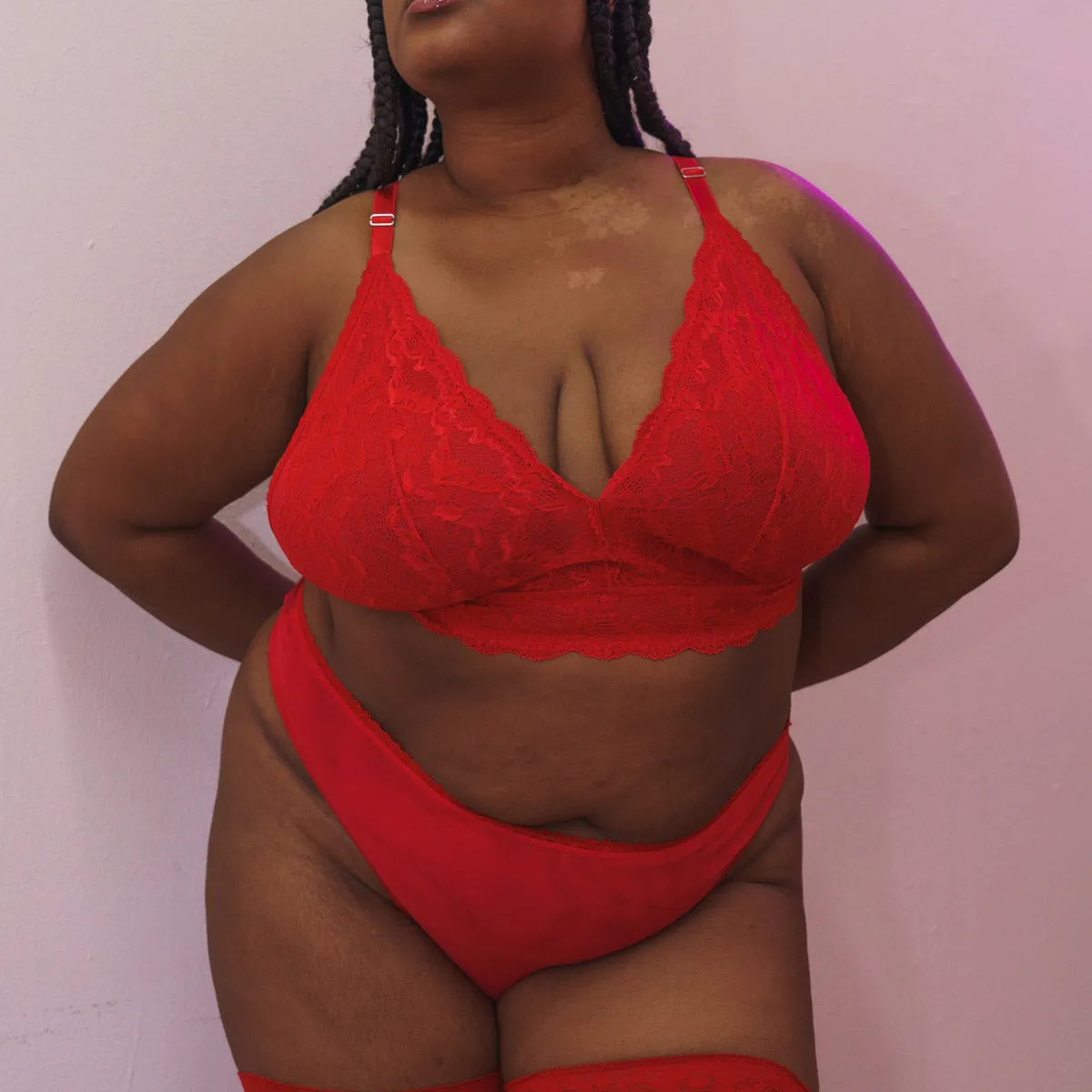 Lacey Everyday Wireless Bra in Rose Red