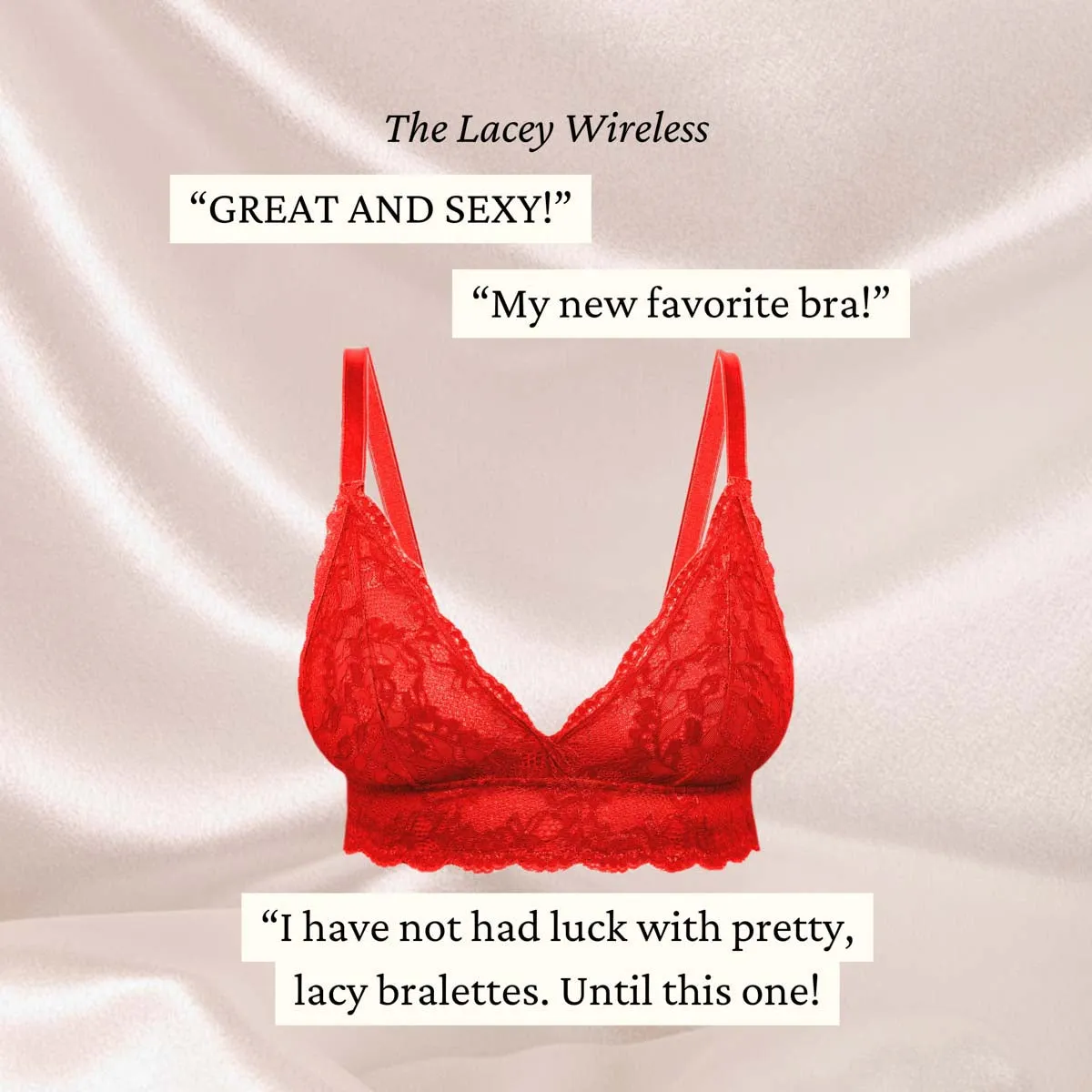 Lacey Everyday Wireless Bra in Rose Red