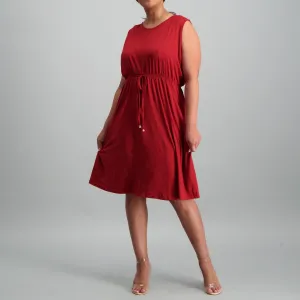 Ladies Knit Tennis Dress - Burgundy