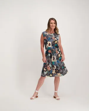 Ladies Navy Print Tennis Dress