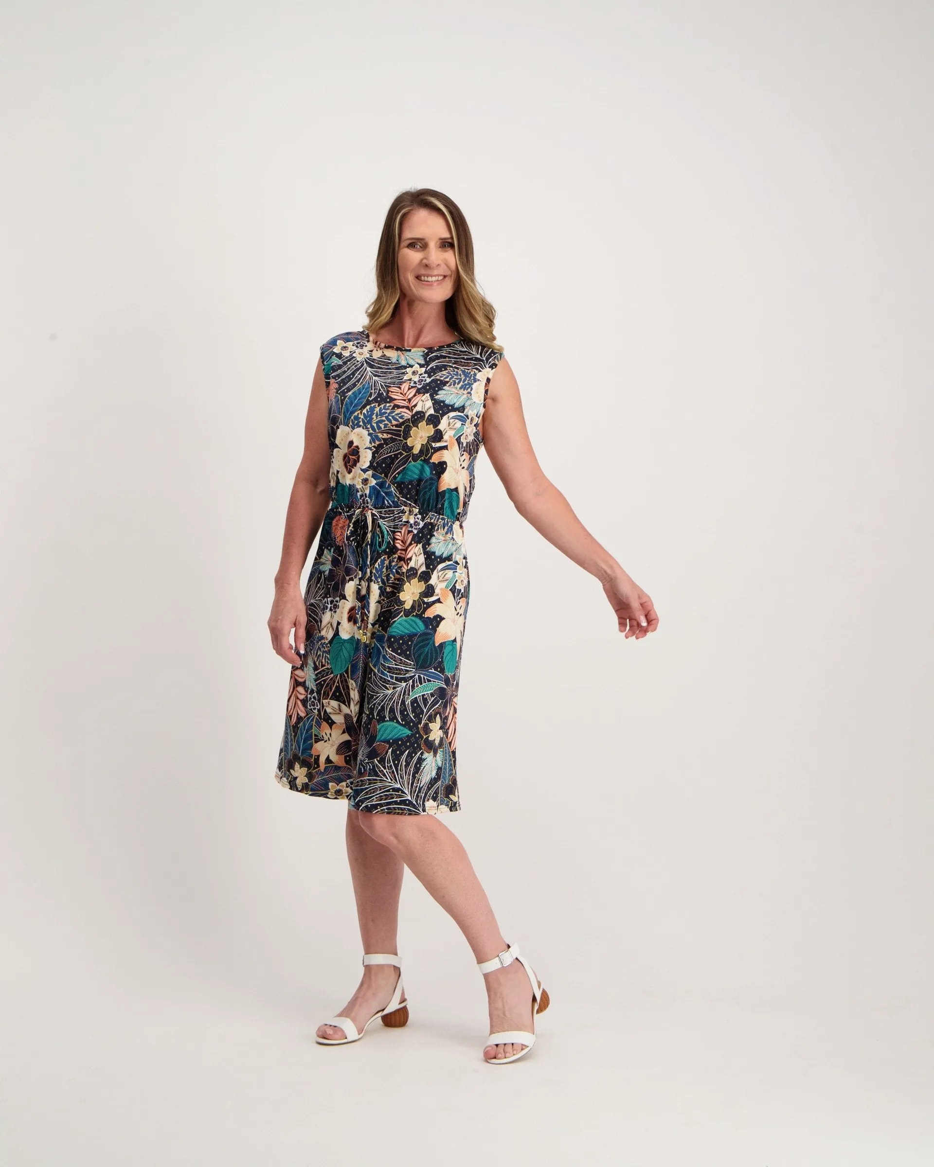 Ladies Navy Print Tennis Dress