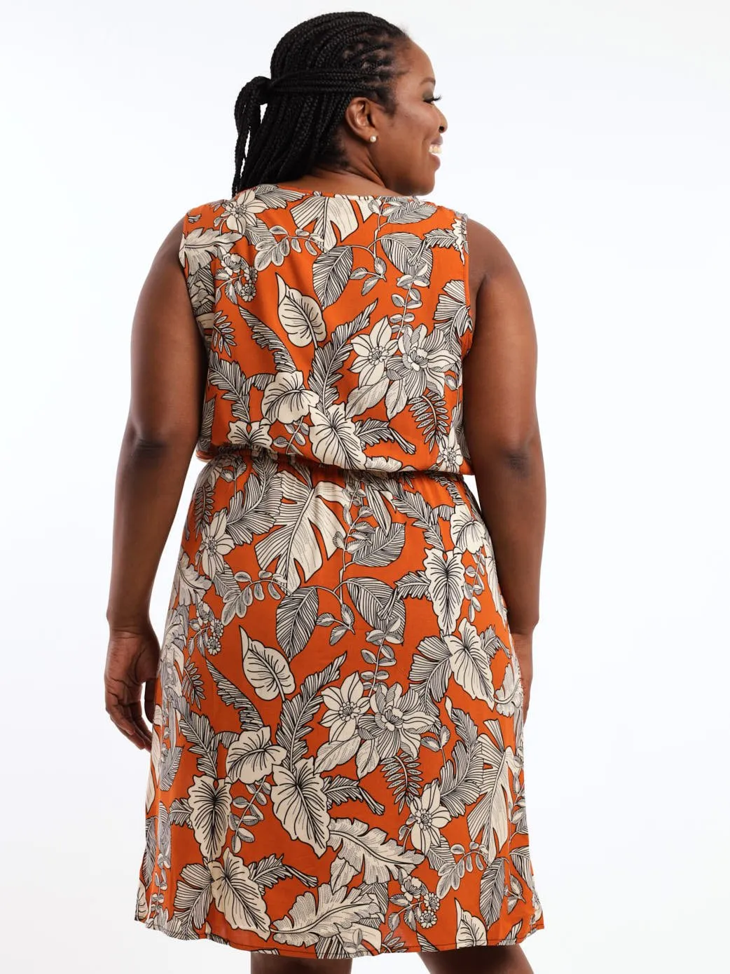 Ladies Rust Print Tennis Dress