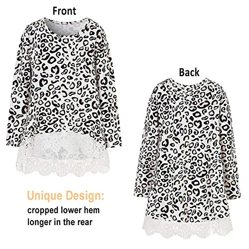 Leopard Lace Tees - Girls Size 10-11