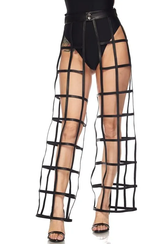 Level Up Cage Cut Out Chaps Pants