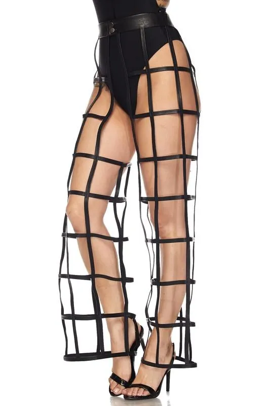 Level Up Cage Cut Out Chaps Pants