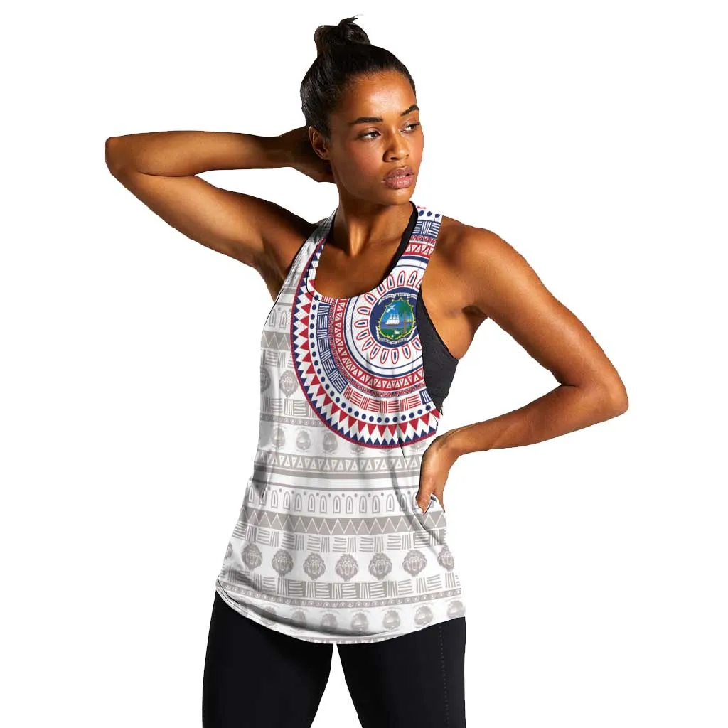 Liberia African Tribal Pattern Women Racerback Tank Chest Arm Tattoo LT15