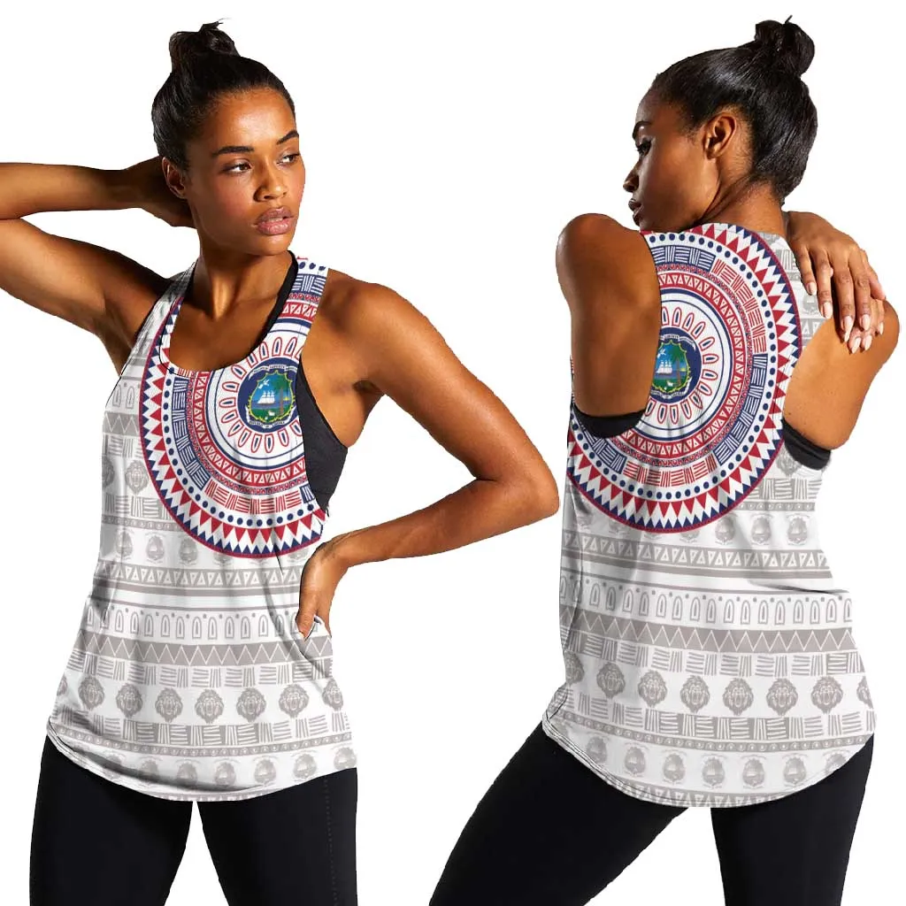Liberia African Tribal Pattern Women Racerback Tank Chest Arm Tattoo LT15